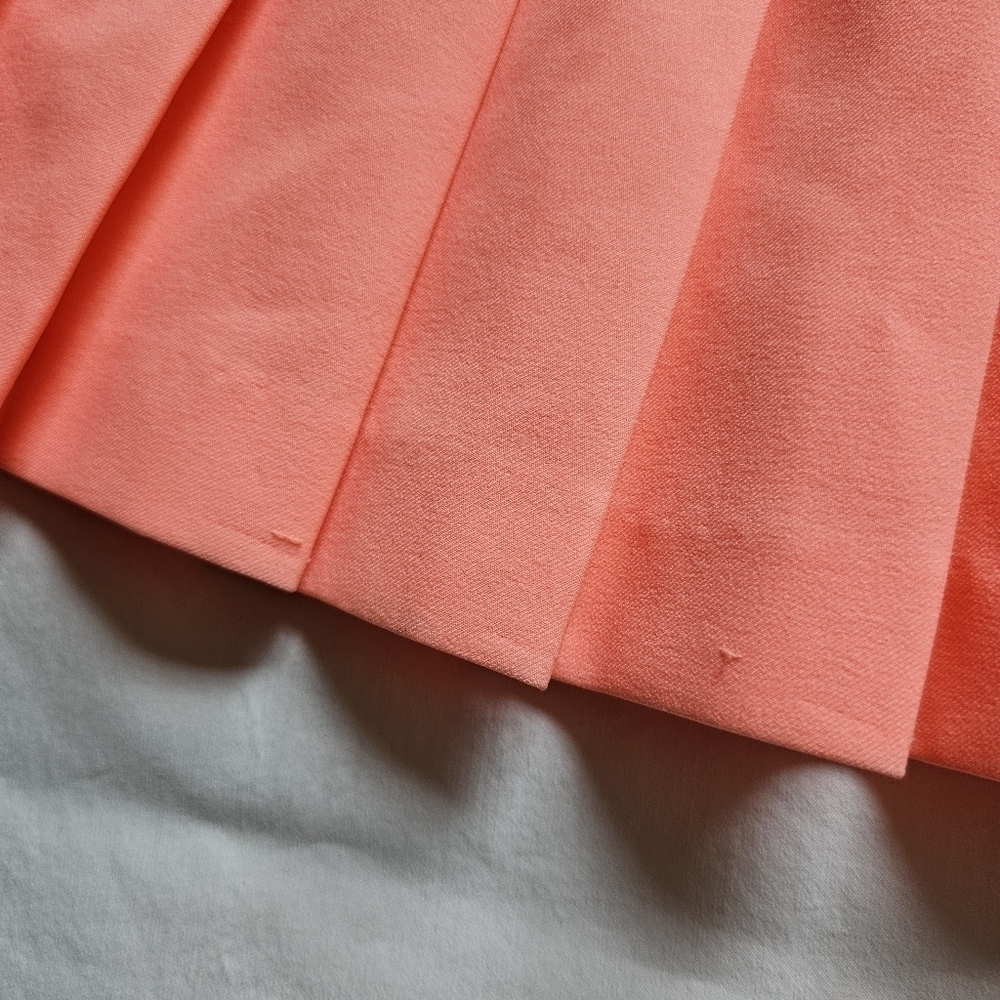 🎾 Vintage IXSPA Jamie Sadock peach neon pleated tennis mini skirt Size 4 - Picture 8 of 11